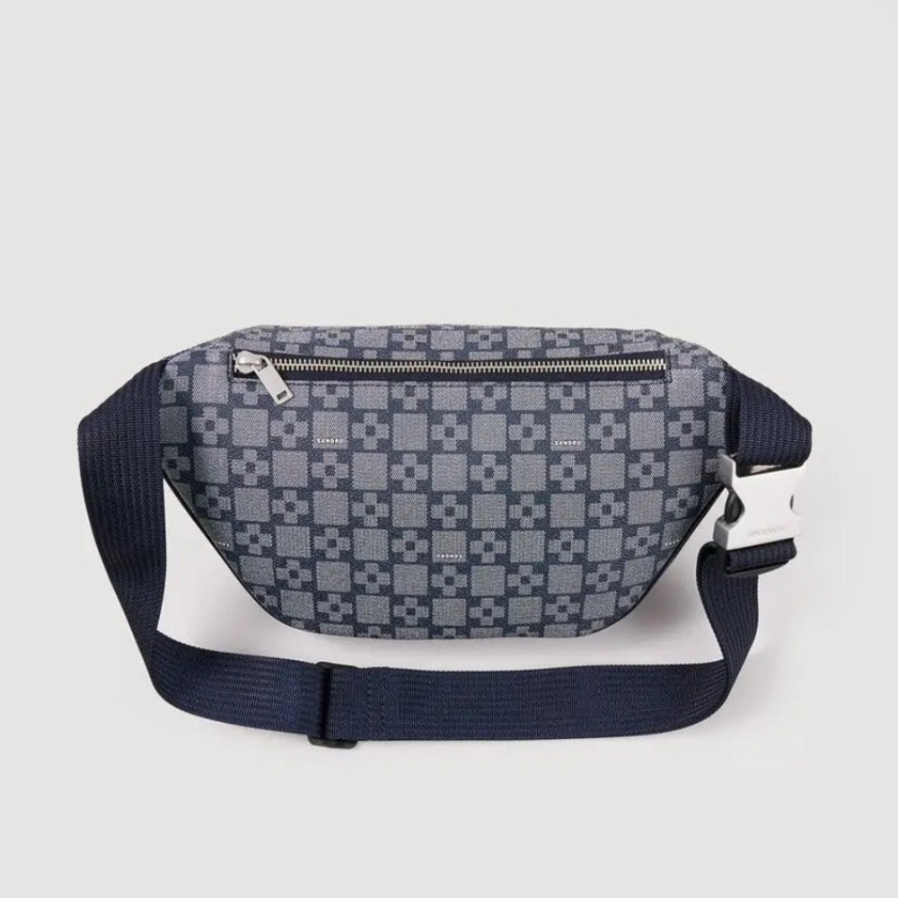 SANDRO Square Cross Monogram Belt Bag - Picture 2 of 6